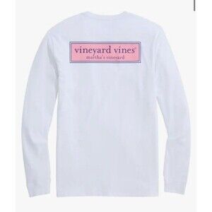 Vineyard Vines Long Sleeve T-Shirt Men’s XLWhite Classic Box Logo Pocket Tee
